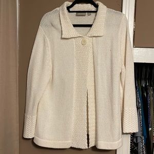White sweater cardigan XL